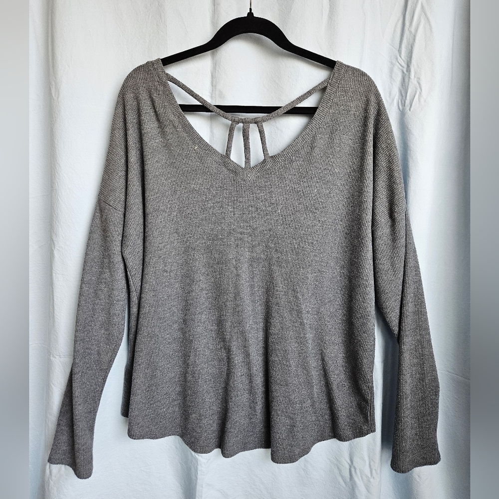Liberty Love Waffle Knit Tank In Gray - Size XL - Picture 2 of 5